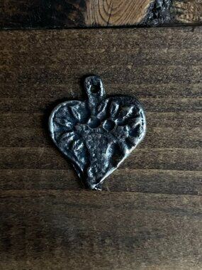 Sacred Heart Religious Silver Metal Pendant